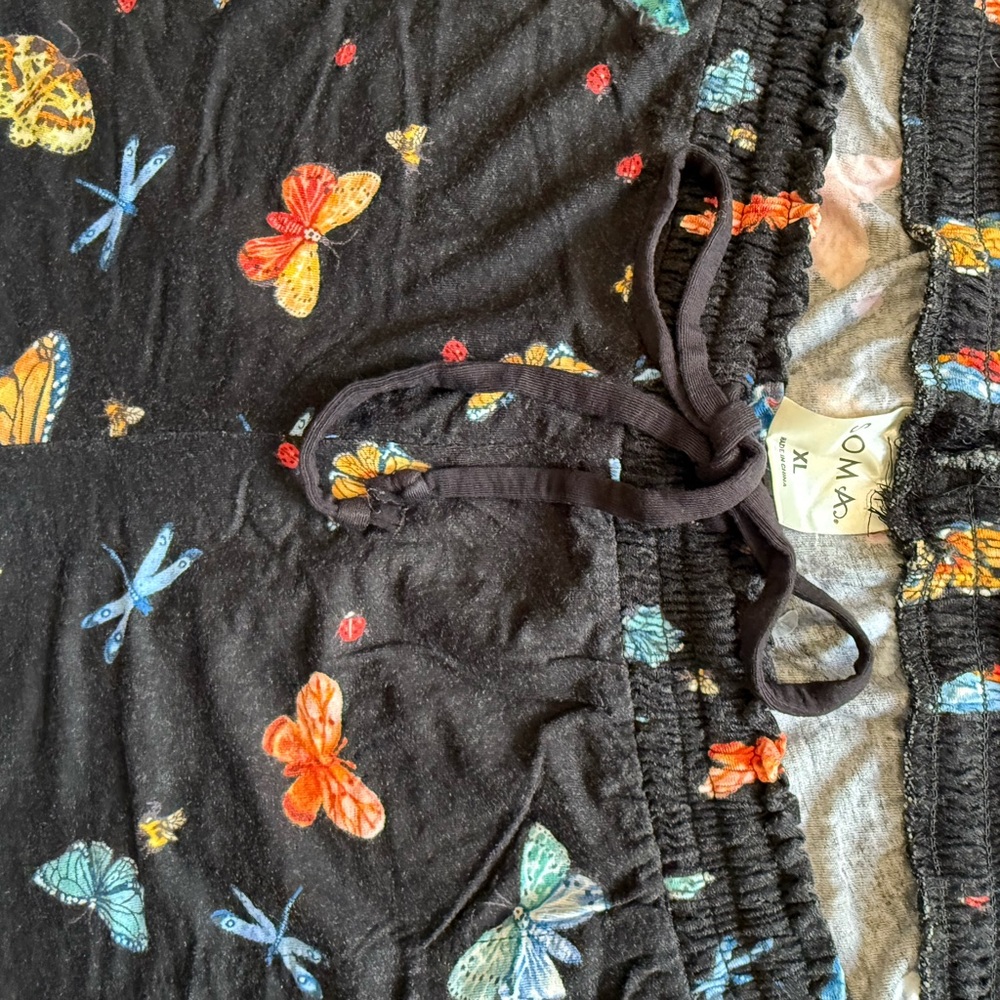 Soma Black Pajama Set with Butterfly Print - Picture 3 of 5